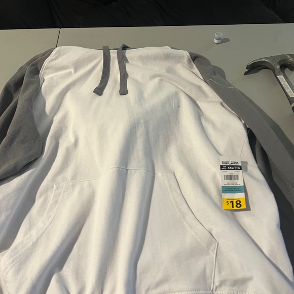 Grey and white thin hoodie. - Picture 2 of 2